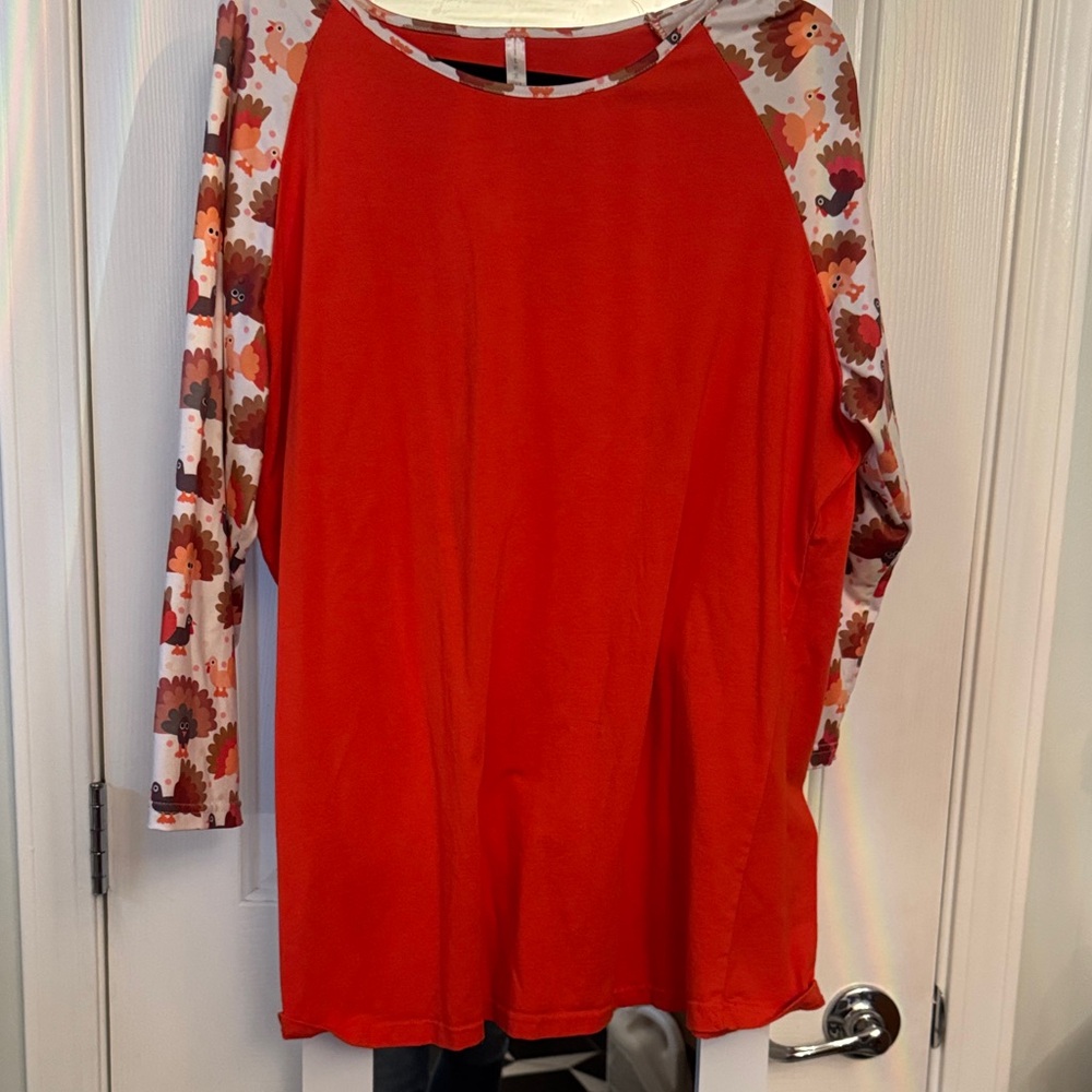 Turkey Long Sleeve Top Holiday Thanksgiving